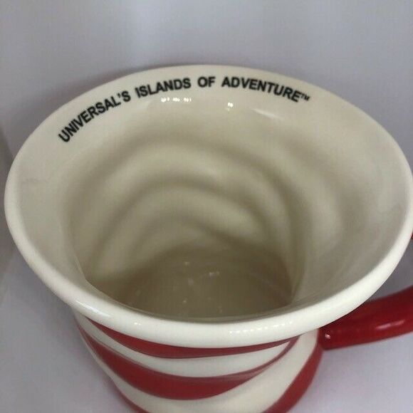 NEW Dr. Seuss Cat in the Hat Wavy Mug Universal's Islands of Adventure Red White - Picture 2 of 5